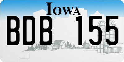 IA license plate BDB155