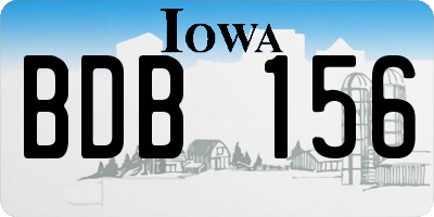 IA license plate BDB156