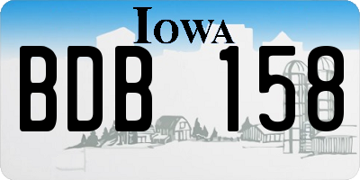 IA license plate BDB158