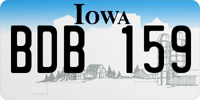 IA license plate BDB159