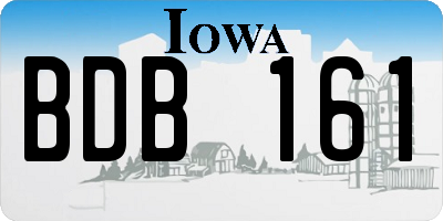 IA license plate BDB161