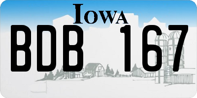 IA license plate BDB167