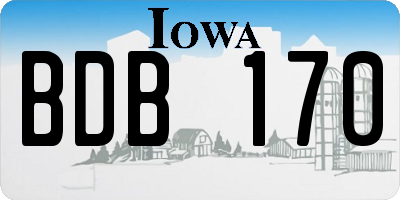 IA license plate BDB170