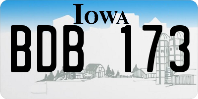 IA license plate BDB173