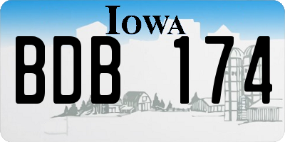 IA license plate BDB174