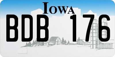 IA license plate BDB176