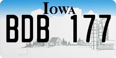 IA license plate BDB177