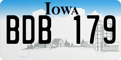 IA license plate BDB179