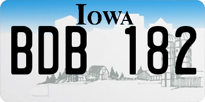 IA license plate BDB182