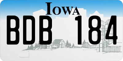IA license plate BDB184