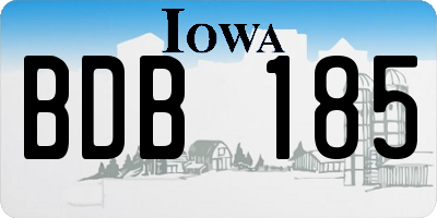 IA license plate BDB185