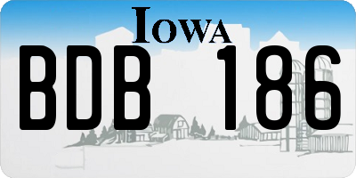 IA license plate BDB186