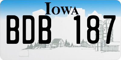 IA license plate BDB187