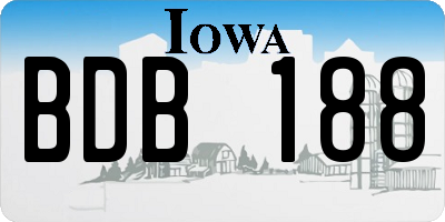 IA license plate BDB188