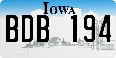 IA license plate BDB194