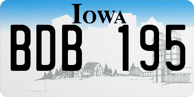 IA license plate BDB195