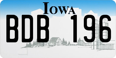 IA license plate BDB196