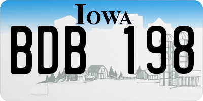 IA license plate BDB198
