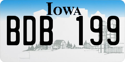 IA license plate BDB199