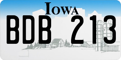 IA license plate BDB213