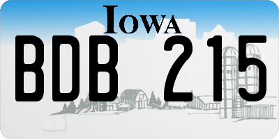 IA license plate BDB215