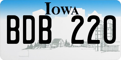 IA license plate BDB220