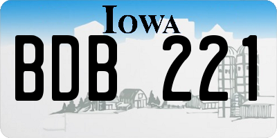IA license plate BDB221