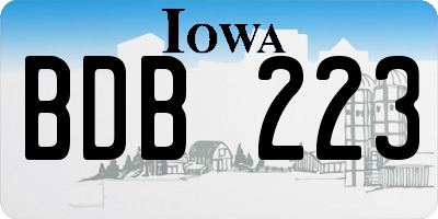 IA license plate BDB223