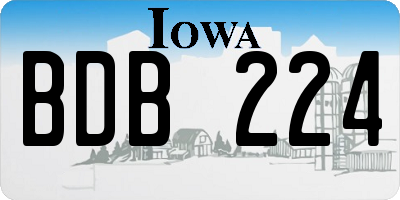 IA license plate BDB224