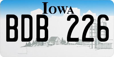 IA license plate BDB226