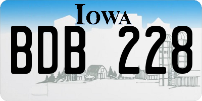 IA license plate BDB228