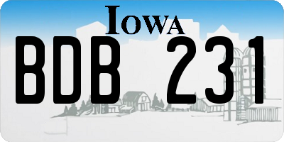 IA license plate BDB231