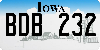 IA license plate BDB232