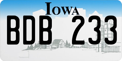 IA license plate BDB233