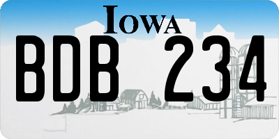 IA license plate BDB234