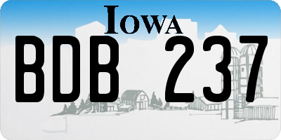 IA license plate BDB237
