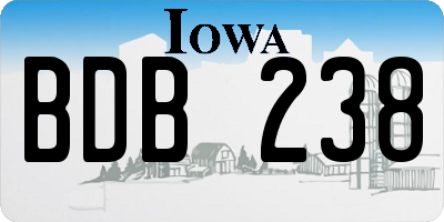 IA license plate BDB238