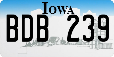 IA license plate BDB239