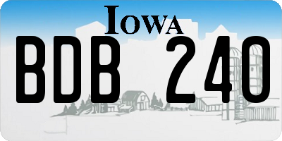 IA license plate BDB240