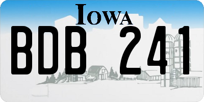 IA license plate BDB241