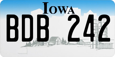 IA license plate BDB242