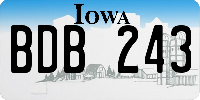 IA license plate BDB243