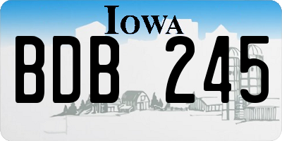 IA license plate BDB245