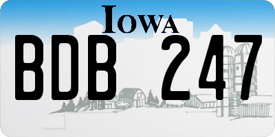 IA license plate BDB247