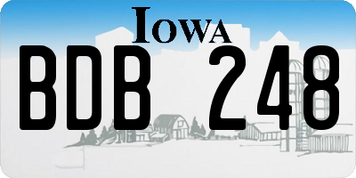 IA license plate BDB248