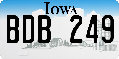 IA license plate BDB249