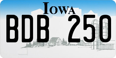 IA license plate BDB250