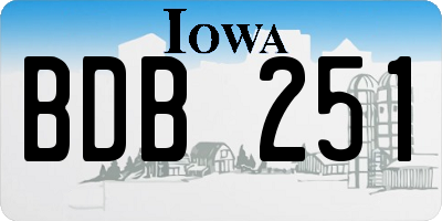 IA license plate BDB251
