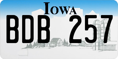 IA license plate BDB257