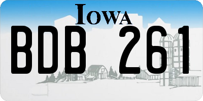 IA license plate BDB261
